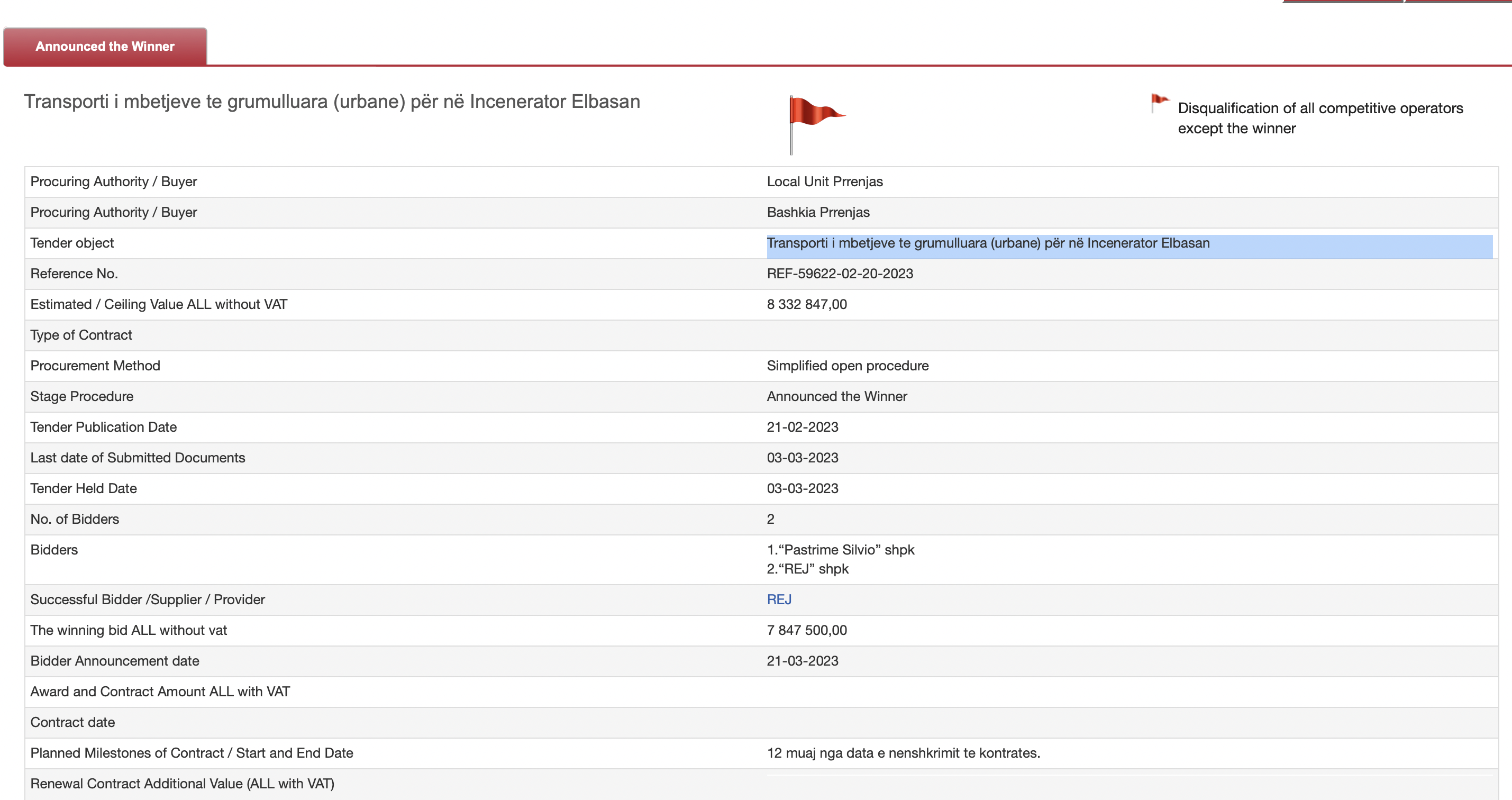 Inceneratori i sekuestruar nga banka , Nuri Belba në Prrenjas paguan një thes me para për të depozituar plehrat në Elbasan, tender me probleme