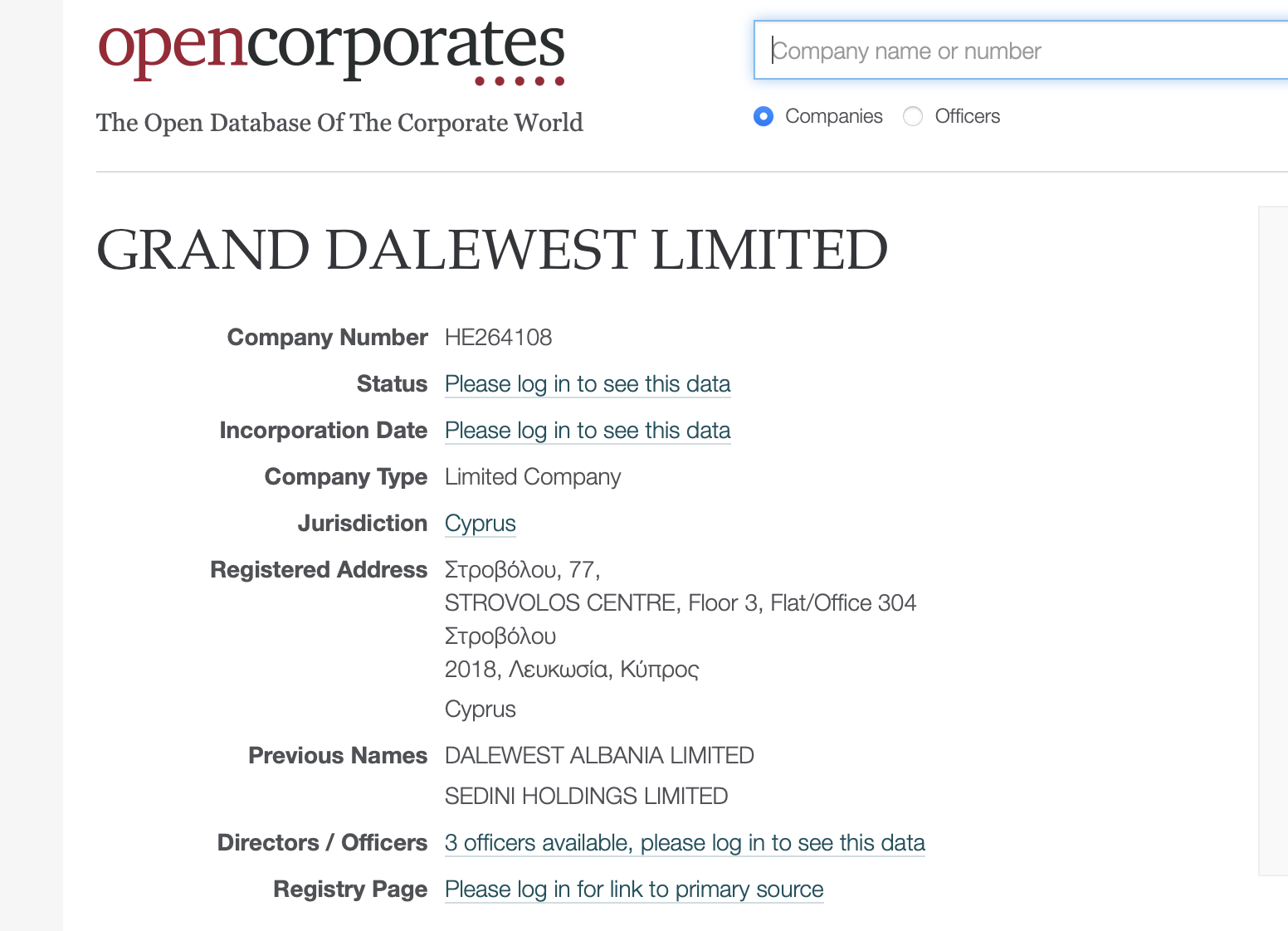 Kompania Grand Dalewest Limited rezulton e regjistruar në Qipro..Ku është SPAK ? Benet Beci i jep një thes me para pa garë kompanisë offshore, 170 mln lekë pa garë: Kush fshihet pas "fantazmës" ?